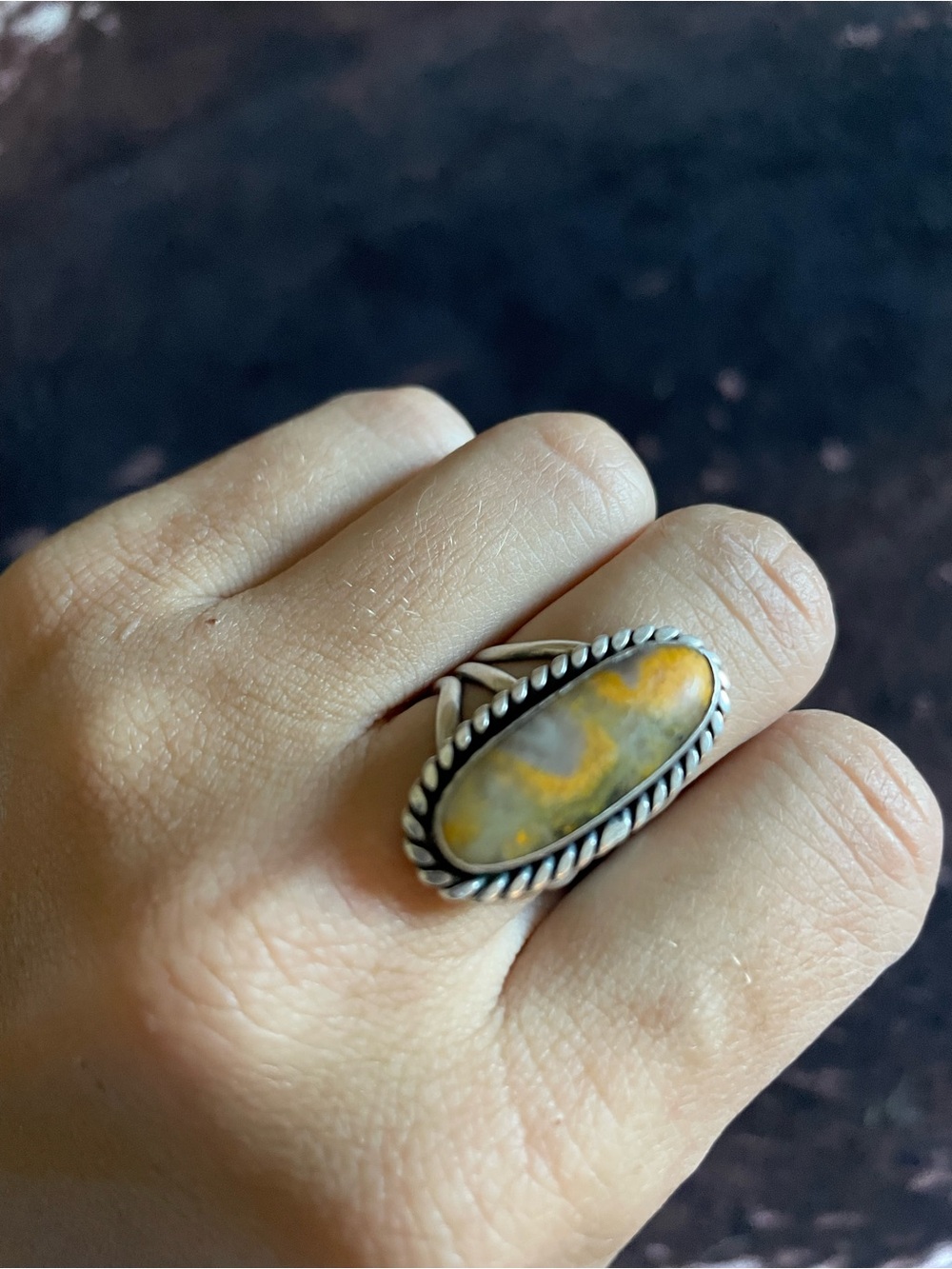 Authentic silver & Bumblebee jasper Stone Ring